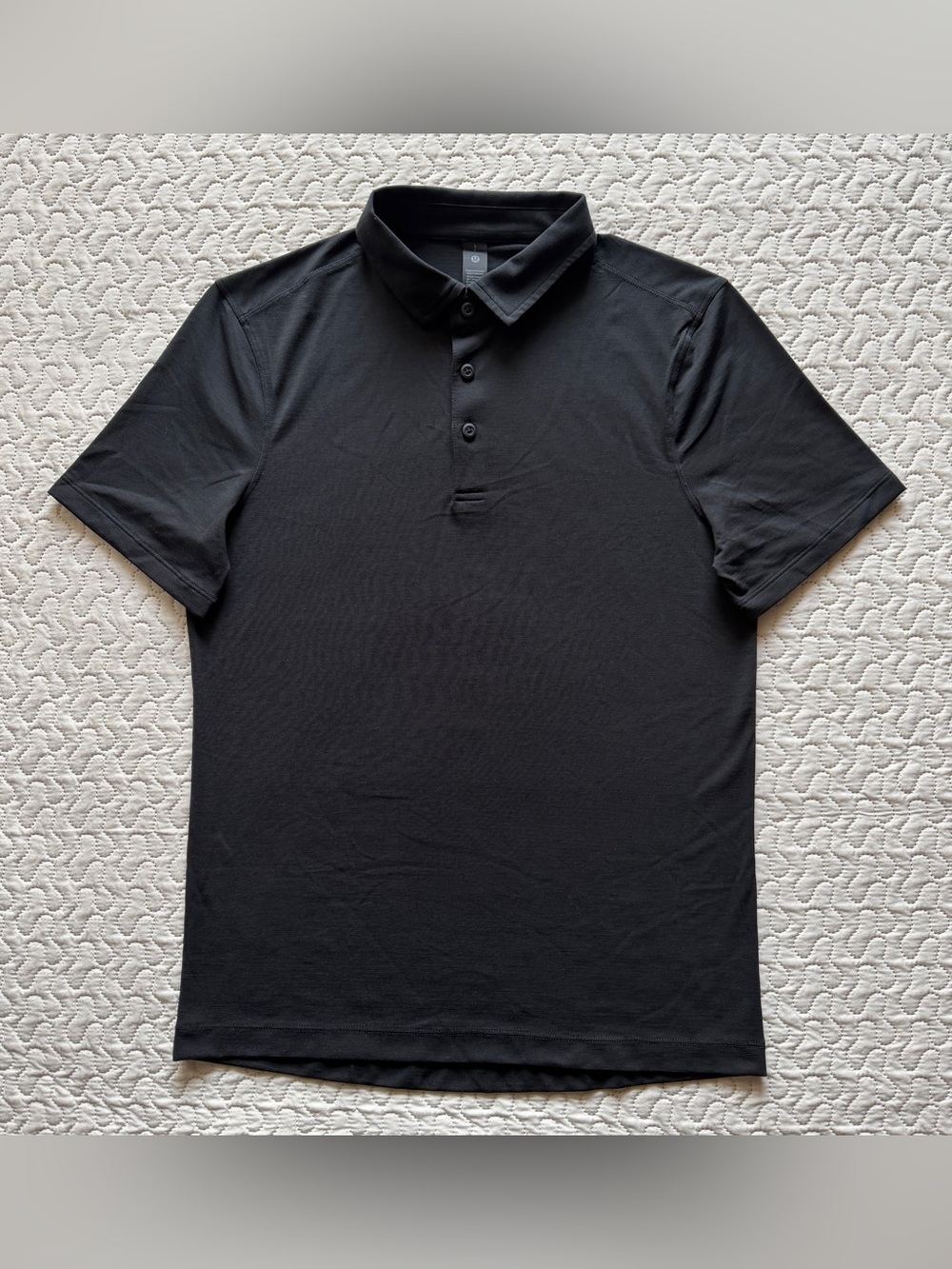 Lululemon Men’s Small Black Performance Stretch Short Sleeve Polo Shirt
